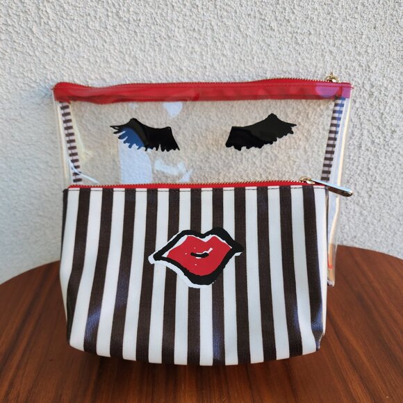 SOLD NWT Henri Bendel Eyes & Lips Nesting Cosmetic Bags Makeup Cases (2pc) - Picture 4 of 10